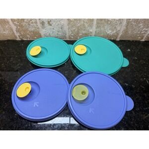 Tupperware Crystal Wave Vented Replacement Lid Set Of 4